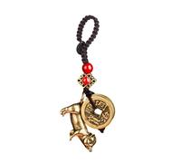 AOOOWER Grazioso portachiavi con zodiaci, con disegni di animali e zodiaci, con eleganti diamanti per gli appassionati di moda, 5.5x3.1x0.7cm, Ottone, Nessuna pietra preziosa