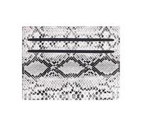 AOOOWER Moderno porta carte di credito in pelle PU portafoglio compatto mantiene le tue carte al sicuro per il business essenziale uso quotidiano porta carte modello serpente, bianco