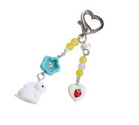 AOOOWER Portachiavi a forma di lettera alla moda, accessorio casual ma sofisticato, portachiavi portatile, 13CM, lega e acrilico, Nessuna pietra preziosa