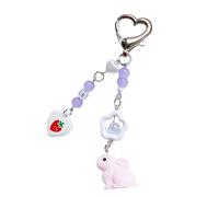AOOOWER Portachiavi a forma di lettera alla moda, accessorio casual ma sofisticato, portachiavi portatile, 13CM, lega e acrilico, Nessuna pietra preziosa