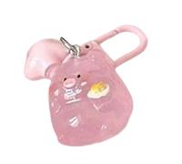 AOOOWER Portachiavi a forma di maialino luminoso alla moda, morbido al tatto e robusto, per uso quotidiano casual, 32x20mm, Resina, Nessuna pietra preziosa
