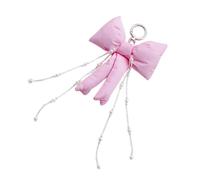 AOOOWER Portachiavi alla moda Bowknoy con ciondolo robusto, accessorio alla moda per borse e borse da donna, 23cm, Imbottitura in cotone + perline, Nessuna pietra preziosa