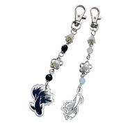 AOOOWER Portachiavi alla moda in acrilico con ciondolo a forma di croci, ciondolo per telefono, accessorio per portachiavi, 2 pezzi, 14.9cm, lega acrilica, Nessuna pietra preziosa