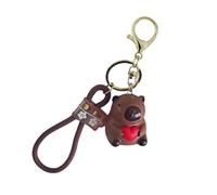 AOOOWER Portachiavi con ciondolo a forma di capibara attivato dalla voce, animale che emette suono, decorazione per borsa, elegante, da appendere al telefono, SizeApprox.4.5x3.7cm/1.77x1.45inch, lega