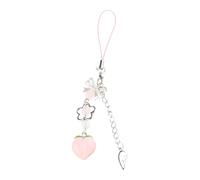 AOOOWER Portachiavi con ciondolo a forma di fiore, con perline e fiocco, accessorio da donna
