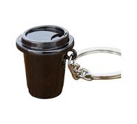 AOOOWER Portachiavi con manico a forma di macchina da caffè, in metallo, alla moda, ornamento per borsa, regalo per caffè, 4.68x3.12in, lega di zinco, Nessuna pietra preziosa