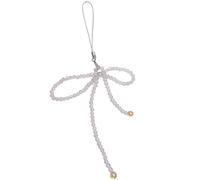 AOOOWER Portachiavi da tasca con ciondolo a forma di fiocco con perline di cristallo, cordino per telefono, zaino, portachiavi auto, decorazione, 18.5cm, Mi Zhu, Nessuna pietra preziosa