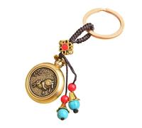 AOOOWER Portachiavi fatto a mano con motivo animale, accessorio in ottone, adatto per prosperità e pace in casa