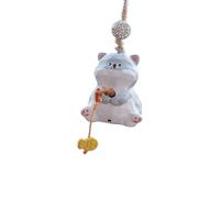 AOOOWER Resina Pesca Gatti Auto Appeso Ornamento Intagliato A Mano Gatti Figurine Retrovisore Mirrour Ciondolo Appeso Accessori Pendente