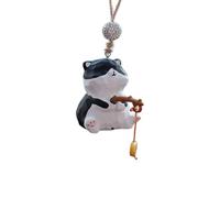 AOOOWER Resina Pesca Gatti Auto Appeso Ornamento Intagliato A Mano Gatti Figurine Retrovisore Mirrour Ciondolo Appeso Accessori Pendente