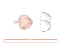 AOOOWER - Set di collana con ciondolo a cuore a doppia faccia, vassoio girevole, accessori per fare gioielli per donne alla moda, 3.9x3.9in, Materiali misti, Non è una pietra preziosa