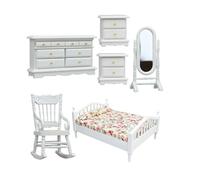 AOOOWER Set di mobili europei fatti a mano in scala 1/12 comodino per collezionisti Display Camera da letto in miniatura