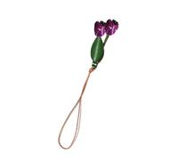 AOOOWER Tulipani portachiavi in pelle elegante ciondolo fiore borsa ciondolo ornamento appeso adatto per auto borsa obiettivo retrovisore, Size Approx. 12.20inch31cm, Pelle bovina, Nessuna pietra