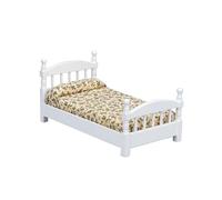 AOOOWER Vintage Alto Realismo Legno Letto Singolo Modello Anti-Deformazione Decorazione/Fotografia Prop Regali Divertenti Per Case Delle Bambole Decoratore Facile Montaggio Casa Delle Bambole Letto