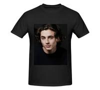 Aoopduhs Timothee Star Chalamet Magliette da Uomo T-Shirt Divertente Camicia Classica Manica Corta da Uomo Regalo Nero Grande