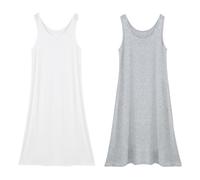 AOOPOO 2 Pezzi Sottovesti Lunghe da Donna, Morbide, Camicette da Notte, Sottogonne Basic per Abiti con Canotta e Spalline Larghe, Sottogonne e Sottovesti, Indossare sotto Abiti con Canotta