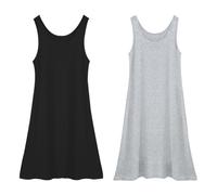 AOOPOO 2 Pezzi Sottovesti Lunghe da Donna, Morbide, Camicette da Notte, Sottogonne Basic per Abiti con Canotta e Spalline Larghe, Sottogonne e Sottovesti, Indossare sotto Abiti con Canotta
