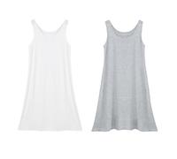 AOOPOO 2 Pezzi Sottovesti Lunghe da Donna, Morbide, Camicette da Notte, Sottogonne Basic per Abiti con Canotta e Spalline Larghe, Sottogonne e Sottovesti, Indossare sotto Abiti con Canotta