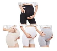 AOOPOO 4 Pezzi Pantaloncini Premaman Over Bump Pantaloncini Incinte Mutandine Leggings in Cotone Modale Mutandine Donna Taglie Forti Pantaloncini Sottogonna Pantaloncini di Sicurezza a Vita Alta