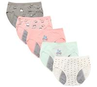 AOOPOO 5 Pezzi Mutande Mestruali Ragazza, Mutandine Mestruali a Prova di Perdite per Ragazze Cotone Mutandine Mestruale, Pulite e Lavabili, Biancheria Intima per Ragazze 8-16 Anni