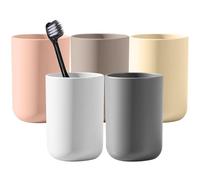AOOPOO 5 Pezzi Portaspazzolino, Tazza per Spazzolino da Denti, Bicchiere Spazzolino da Denti Bicchiere Riutilizzabile Portatile per Risciacquare, Lavarsi il Piano di Lavoro, Dentifricio, Viaggi