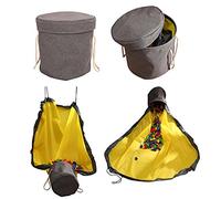 AOOPOO Bambini Sacco Portagiochi,Toy Storage Bag per Lego, Portable Pieghevole Tappetino da Gioco, 150cm Sacco Organizzatore di Giocattoli Rapidamente Memorizzazione di Giocattoli (Grey- yellow)