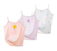 AOOPOO Confezione da 3 Canottiere da Bambina Ragazza in Cotone, Morbide Senza Maniche Magliette Intime Stampate per Ragazza Canotta Canottiere Elastiche Canotte per 2-12 Anni
