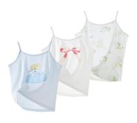 AOOPOO Confezione da 3 Canottiere da Bambina Ragazza in Cotone, Morbide Senza Maniche Magliette Intime Stampate per Ragazza Canotta Canottiere Elastiche Canotte per 2-12 Anni