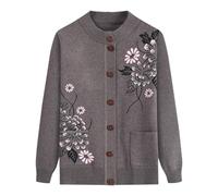 AOOPOO Maglioni Cardigan Lavorati a Maglia di Mezza età e Anziani, Vecchia Signora Casual Top Nonna Wear Cardigan Coat Jacket Abbigliamento Donna Primavera e Autunno Madre Indossare Maglione Caldo