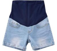 AOOPOO maternità Gravidanza Jeans Shorts, Premaman Cotone Leggings Corti maternità con Regolabile Ventre Banda maternità Pantaloncini Over Bump per la Gravidanza Estate