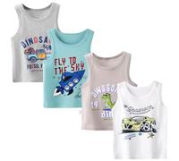 AOOPOO Pacco da 4 Canottiere da Ragazzo Ragazza Intima Bambino, Cotone Smanicata Abbigliamento Intimo Maglietta Bimbo Canotta Top, Canottiere Senza Maniche 2 a 11 Anni