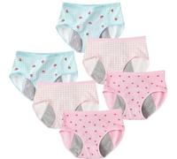 AOOPOO Pacco da 6 Mutande Mestruali Ragazza, Mutandine Mestruali a Prova di Perdite per Ragazze Cotone Mutandine Ciclo Mestruale per Adolescenti 10-16 Anni