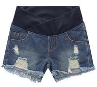 AOOPOO Premaman Shorts Donna Jeans Pantaloncini Premaman Cotone Leggings Corti maternità Regolabile Ventre Banda Pantaloni Regolabili Over Bump per la Gravidanza Estate