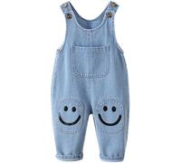 AOOPOO Salopette Bimbo Bambino Jeans Tuta Orso Cartone Animato Blu Salopette Moda Denim Tempo Libero Tuta da Neonata Neonato Jeans Jumpsuit per Bambina 9 mesi - 5 Anni