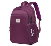 AOOPOO Zaino Scolastico Unisex per Ragazze e Ragazzi delle Scuole Elementari e Medie, Leggero Capiente con Scomparti Multipli, Tinta Unita, con Astuccio per le Matite