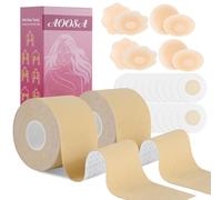 AOOSA Boob Tape,Reggiseno Adesivo per Sollevamento del Seno con 2 Tipi Copri Capezzoli,Nastro Adesivo per Reggiseno Invisibile,Body Tape per Riunito Prevenire Il Rilassamento Toracico