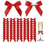 AOOSA Fiocco Decorativo, 50 Pezzi Fiocchi, 6 cm Autoadesivo Piccolo Fiocco Nastro di Raso, Fiocchetti per La Decorazione, Perfetto per Artigianato Fai da Te, Regali di Compleanno, Confezioni di Snack