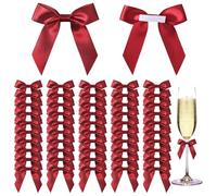 AOOSA Fiocco Decorativo, 50 Pezzi Fiocchi, 6 cm Autoadesivo Piccolo Fiocco Nastro di Raso, Fiocchetti per La Decorazione, Perfetto per Artigianato Fai da Te, Regali di Compleanno, Confezioni di Snack