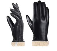 AOOSA Guanti da Donna in Vera Pelle, Fodera Morbida, ti tiene caldo in inverno, Guanti Touch Screen Da Donna per il Calore Quotidiano, Guida, Sport All'aria Aperta, Ciclismo(S)