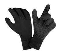 AOOSA Guanti da Muta Termica, 3mm Guanti in Neoprene Elastico, Immersione con Polso Elastico e Particelle Antiscivolo, per Immersioni, Kayak, Surf, Inverno,Canoa,Kayak (Nero, S)