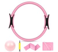 AOOSA Kit Pilates, 15''/38 cm Cerchio Pilates Ring con Due Manici Imbottiti, 4/6 Pezzi Set di Anelli per Pilates Perfetto para Yoga, entrenamiento Basica, tonificazione Cosce Addominali, Gambe