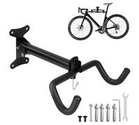 AOOSA Supporto da Parete per Bicicletta, Supporto Bici da Muro Pieghevole Angolo Regolabili, Appendi Bici da Muro con Imbottitura e Gancio per Casco per uso Interno e in Garage
