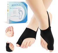 AOOSA Tutore Alluce Valgo, 1 Paar Calzini per Alluce Valgo, Correttore Alluce Valgo e Separatori con gel di silicone integrato & Cinturino tallone, Protezione Dita Piedi