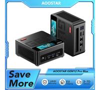 AOOSTAR GEM12 Pro Max Mini PC con display, sblocco delle impronte digitali, AMD Ryzen 7 8845HS 8 Core Max 5,1 GHz, 32 GB DDR5 RAM 1 TB SSD GEM12 Pro Max