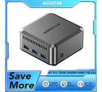 AOOSTAR N1 Pro Mini PC Intel N150 4 core Max 3,6 GHz 12 GB LPDDR5 RAM 1 TB SSD HDMI + DP + Tipo-C Triplo display 4K WiFi 5 BT 4.2 N1 Pro 12GB 1TB