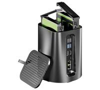 AOOSTAR R1 NAS Desktop N100 a 2 bay, Mini PC da gioco 3 in 1, 4C/4T, nessuna RAM nessun SSD, storage SATAx2 da 3,5"(fino a 2x20TB), HDMI 4K, 2x2,5G LAN, WiFi6, storage collegato alla rete(senza disco)