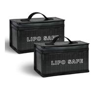AOOSU 2 pcs Lipo Safe Bag Ignifuga, 20*11*11cm Borsa Ignifuga, Lipo Battery Storage, Organizer per Documenti Importanti, per lo Stoccaggio e la Ricarica, Antifuoco Antiesplosione Batteria Safe Bag