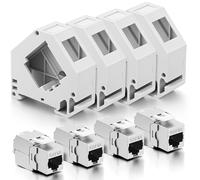 AOOSU Adattatori per Guida DIN RJ45 Keystone da 35 mm, 2pezzi Presa di Rete Ethernet LAN, Adattatore Barra DIN, Adatti per Moduli Keystone Cat.5e Cat.6/6a, Montaggio Semplice