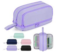 AOOSU Astuccio di Grande Capacità, Astuccio con 4 Scomparti, Astucci Bambini, Cose per la Scuola, Adatto per Scuola, Ufficio, Studenti, Ragazzi, Ragazze (Viola)