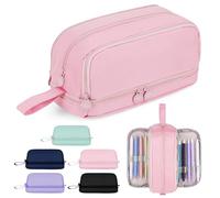 AOOSU Astuccio di Grande Capacità, Astuccio con 4 Scomparti, Astucci Bambini, Cose per la Scuola, Adatto per Scuola, Ufficio, Studenti, Ragazzi, Ragazze (Rosa)